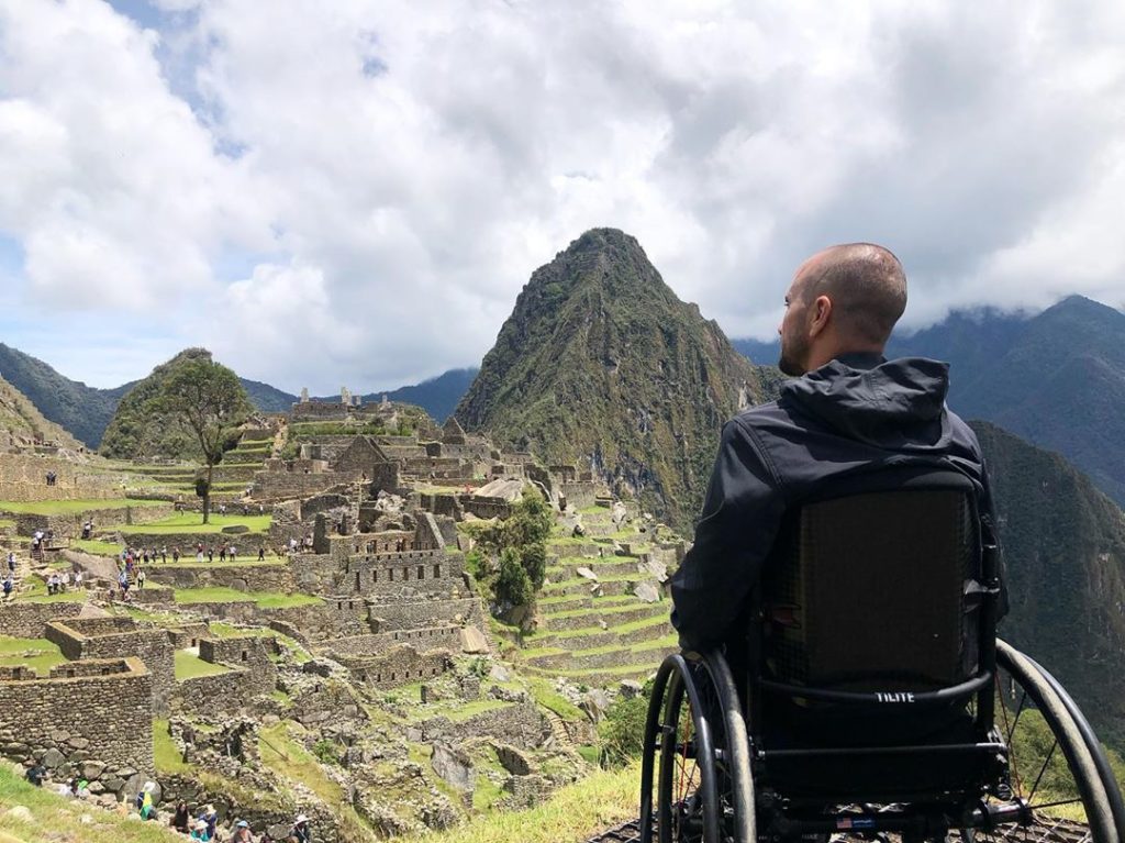 Soaking in the beautiful view at Machu Picchu, Peru.